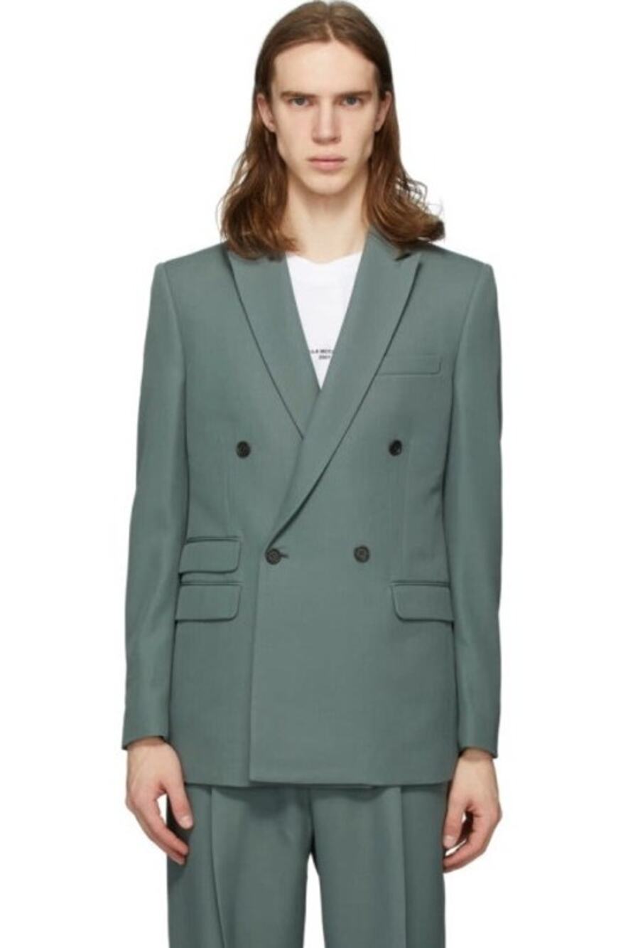NWT Men's Stella McCartney Green Holden Blazer IT 50 US 40 Double Breasted $1950